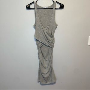 James Perse Gray Ruched Faux Wrap Bodycon Mini Dress Size 1 (S)